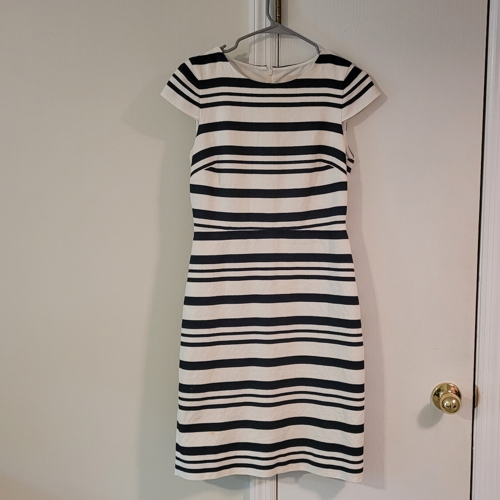 Jcrew blue and white suit dress